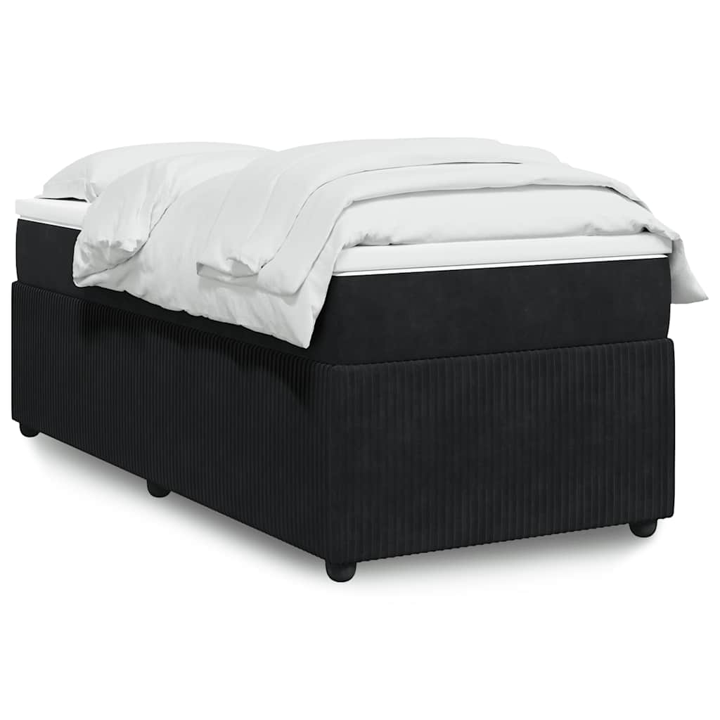 Box spring krevet s madracem crni 80 x 200 cm baršunasti