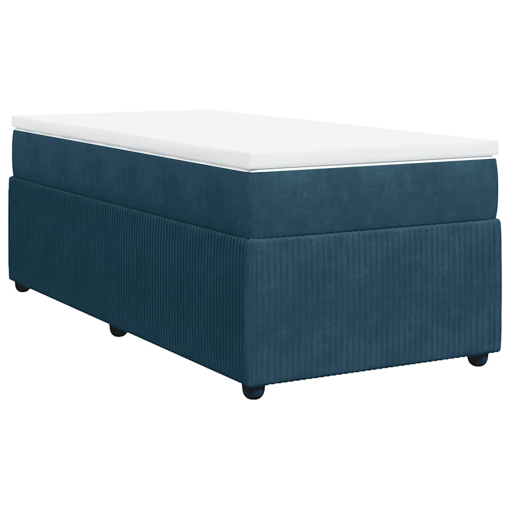 Box spring krevet s madracem tamnoplavi 80 x 200 cm baršunasti