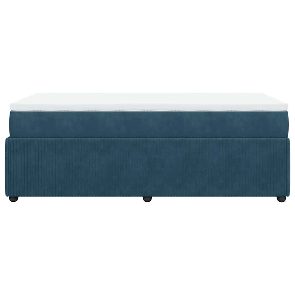 Box spring krevet s madracem tamnoplavi 80 x 200 cm baršunasti
