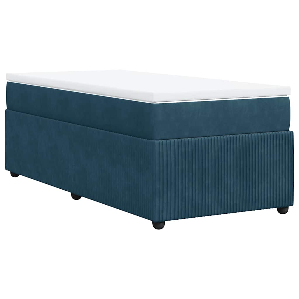 Box spring krevet s madracem tamnoplavi 80 x 200 cm baršunasti
