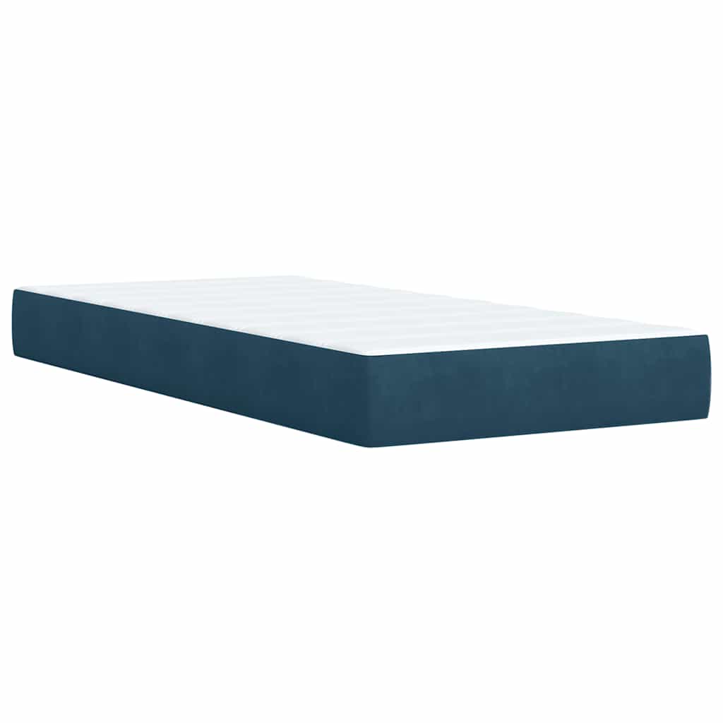 Box spring krevet s madracem tamnoplavi 80 x 200 cm baršunasti
