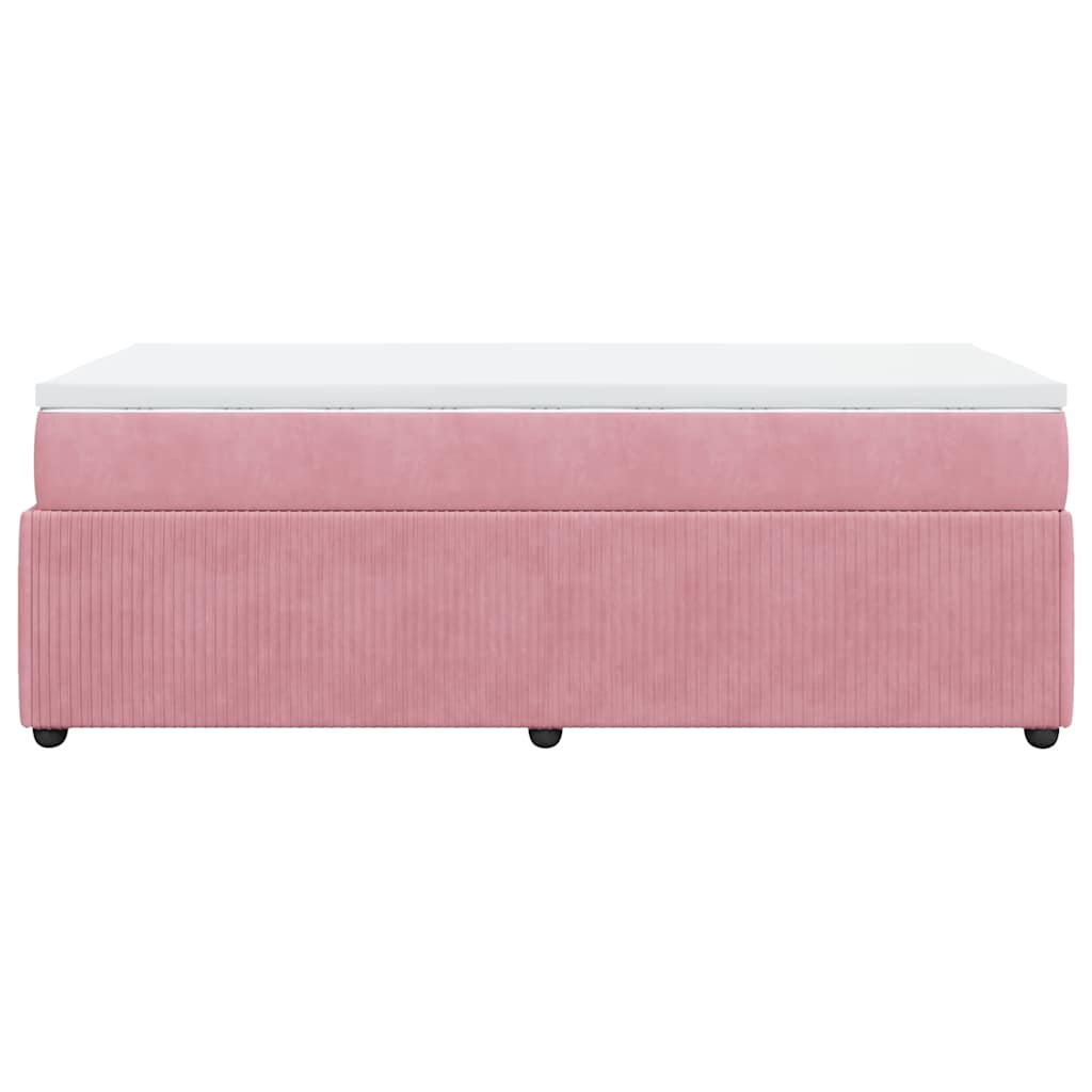 Box spring krevet s madracem ružičasti 80 x 200 cm baršunasti