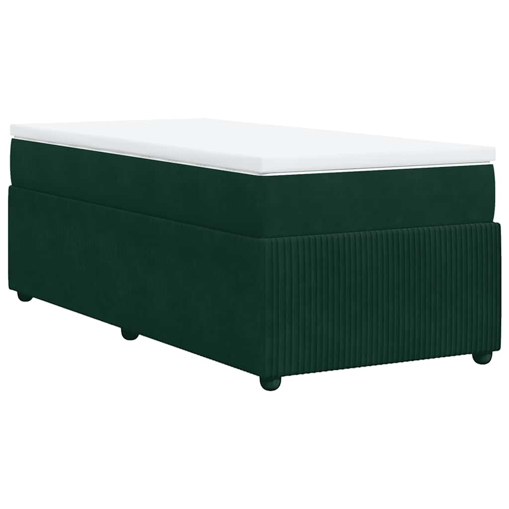 Box spring krevet s madracem tamnozeleni 90x190 cm baršunasti