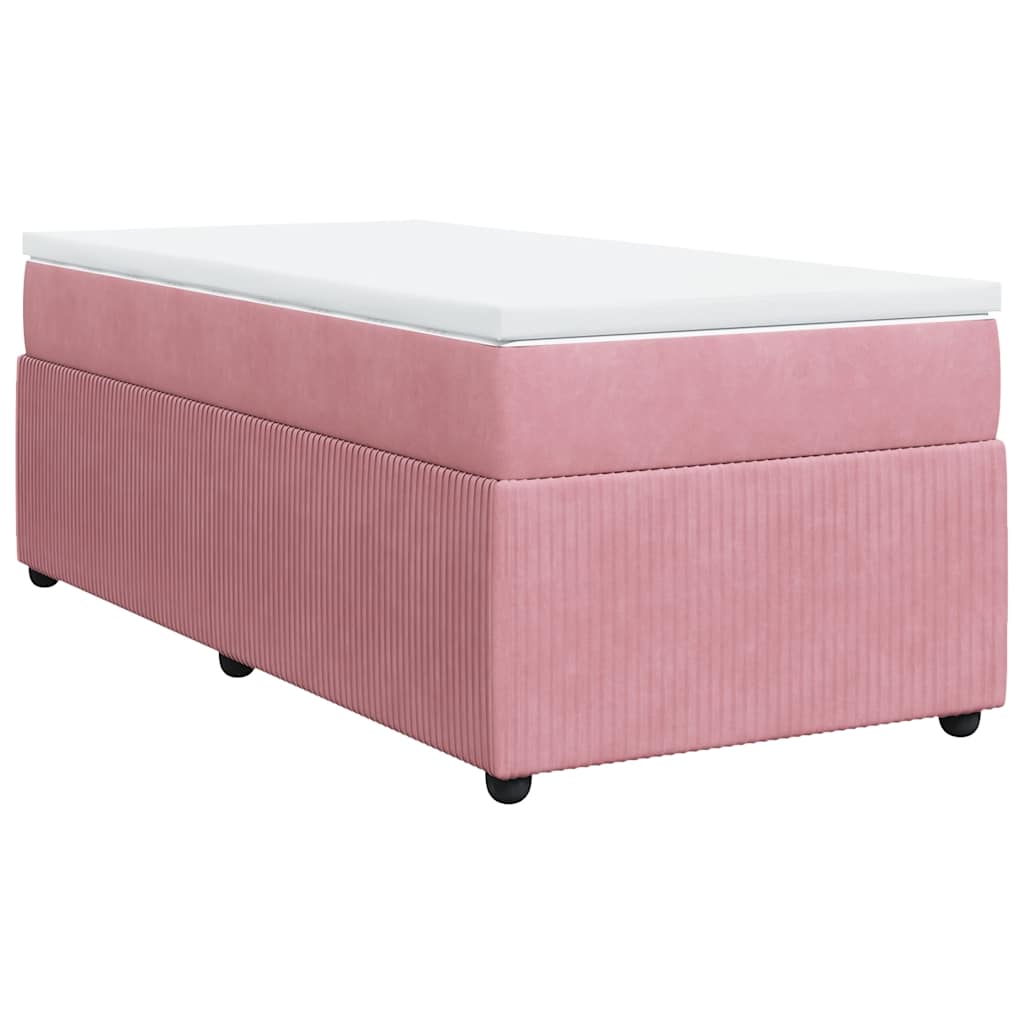 Box spring krevet s madracem ružičasti 90x190 cm baršunasti