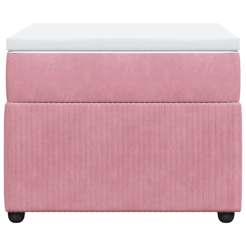 Box spring krevet s madracem ružičasti 90x190 cm baršunasti