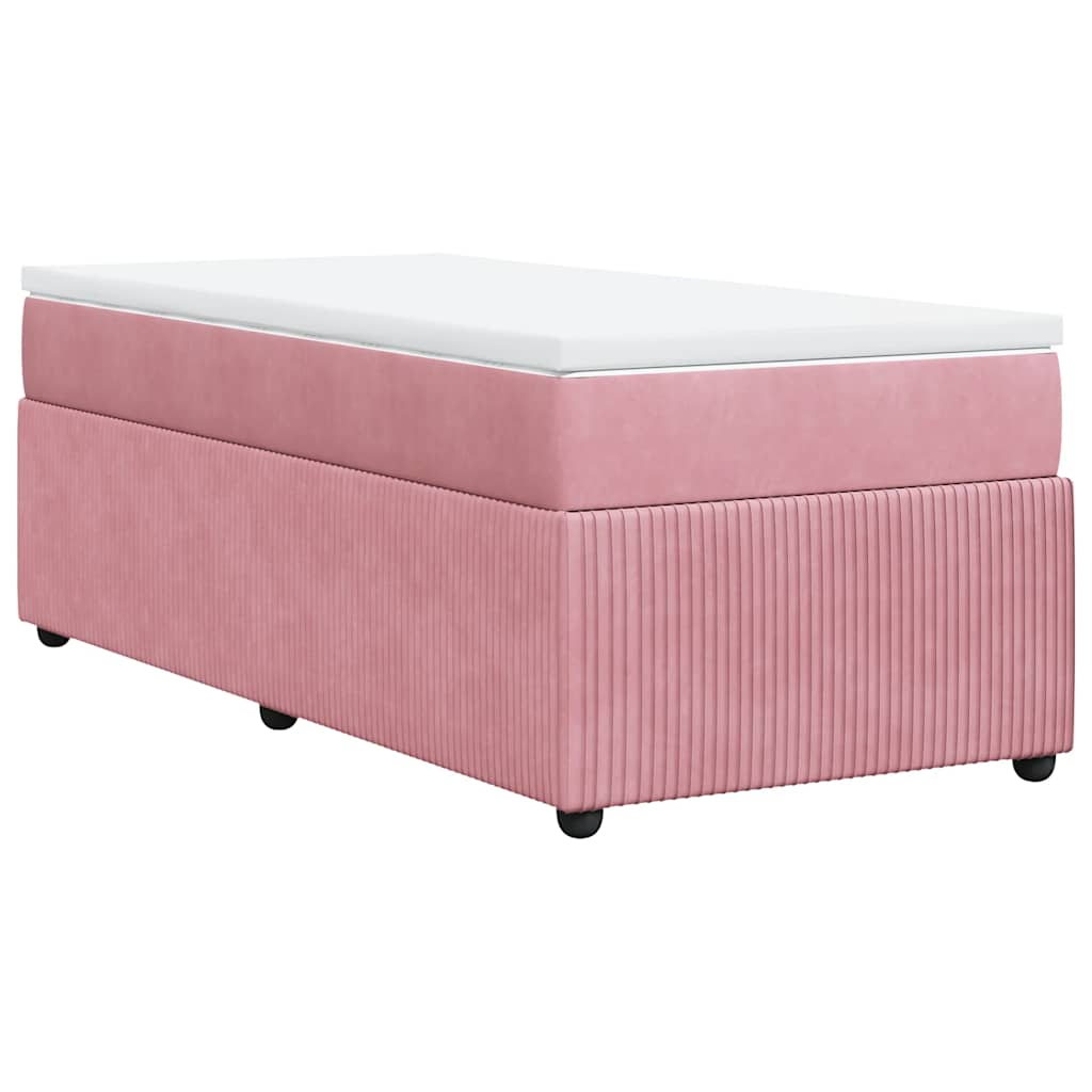 Box spring krevet s madracem ružičasti 90x190 cm baršunasti