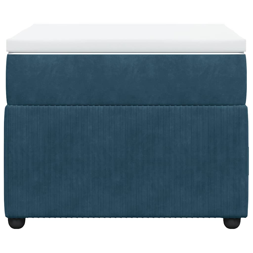 Box spring krevet s madracem tamnoplavi 90x200 cm baršunasti