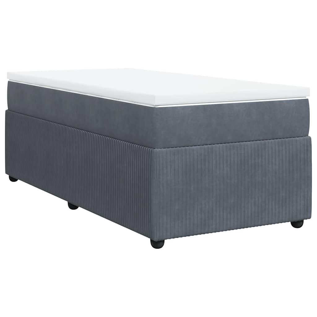 Box spring krevet s madracem tamnosivi 100x200 cm baršunasti