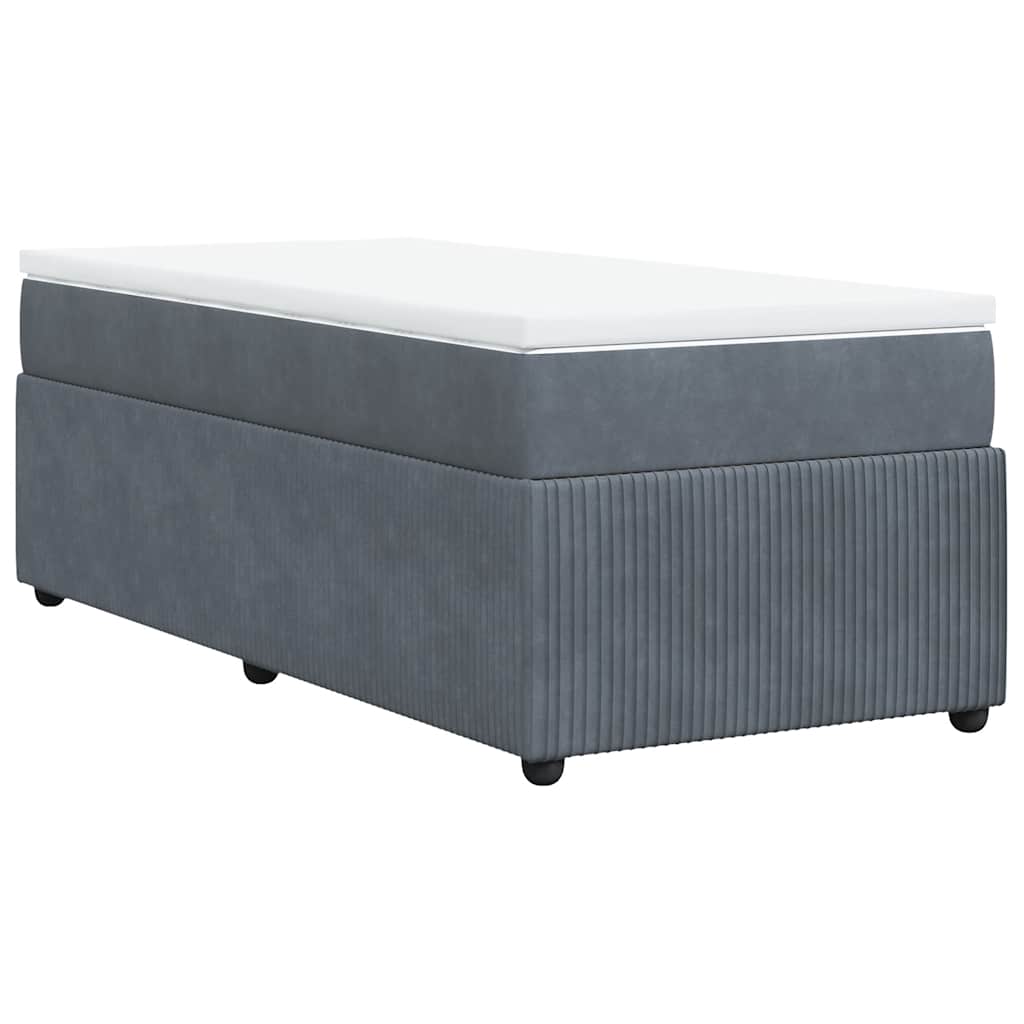 Box spring krevet s madracem tamnosivi 100x200 cm baršunasti