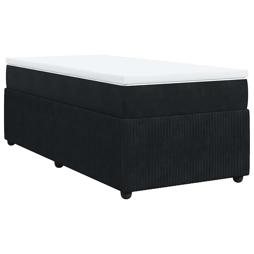 Box spring krevet s madracem crni 100x200 cm baršunasti