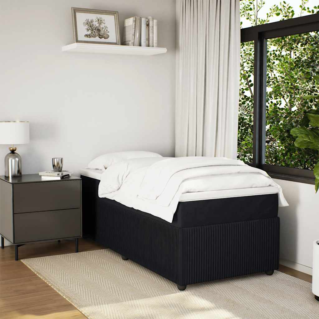 Box spring krevet s madracem crni 100x200 cm baršunasti