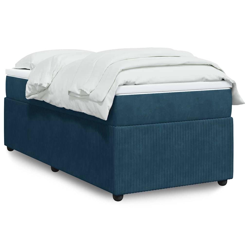 Box spring krevet s madracem tamnoplavi 100x200 cm baršunasti