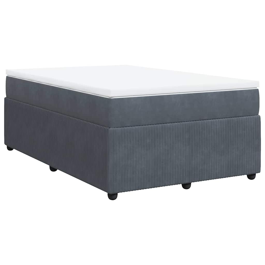 Krevet box spring s madracem tamnosivi 120 x 190 cm baršun