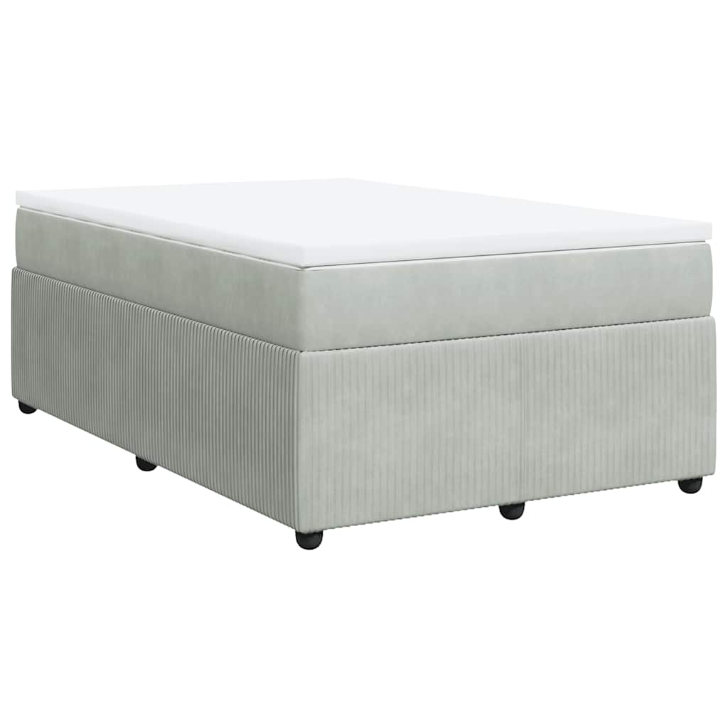 Box spring krevet s madracem svjetlosivi 120x200 cm baršunasti