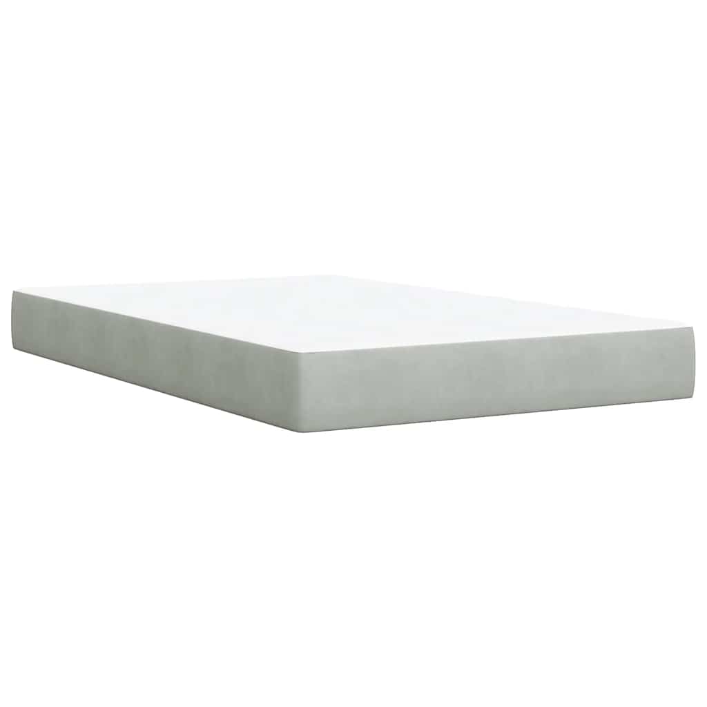 Box spring krevet s madracem svjetlosivi 120x200 cm baršunasti
