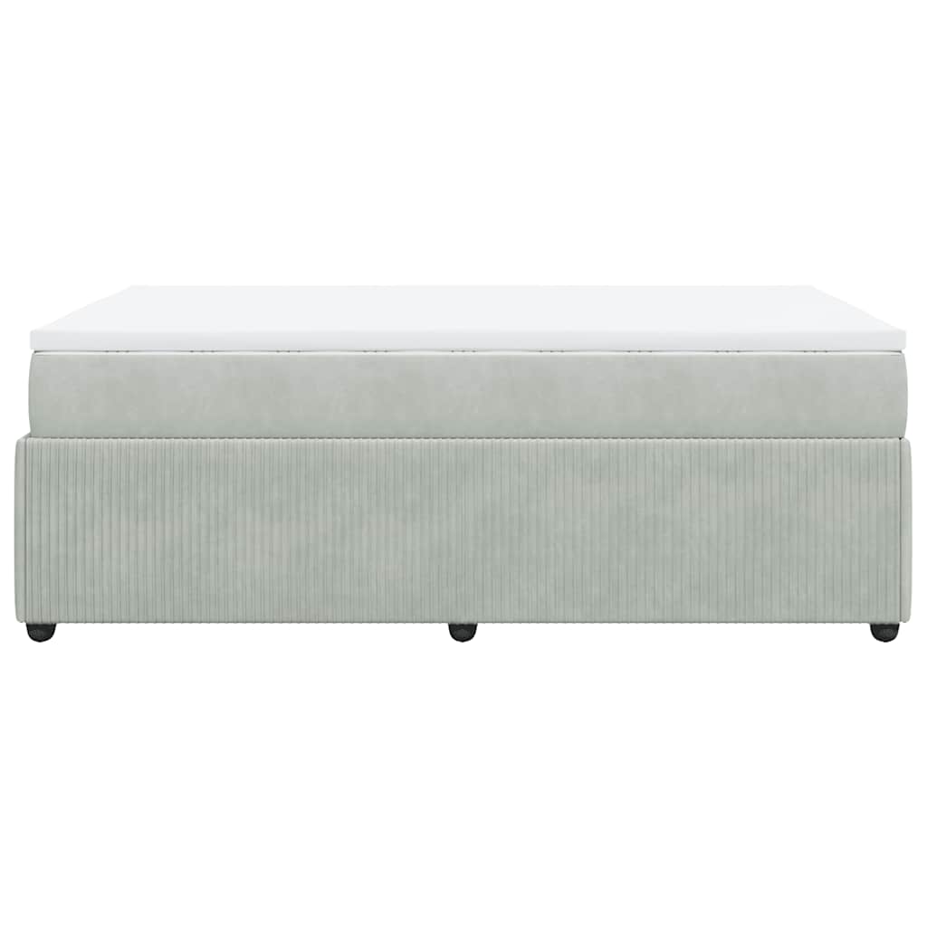 Box spring krevet s madracem svjetlosivi 120x200 cm baršunasti
