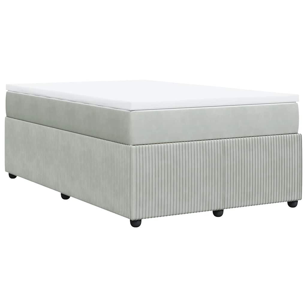 Box spring krevet s madracem svjetlosivi 120x200 cm baršunasti