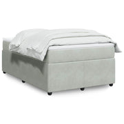 Box spring krevet s madracem svjetlosivi 120x200 cm baršunasti