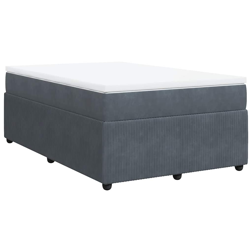 Box spring krevet s madracem tamnosivi 120 x 200 cm baršunasti