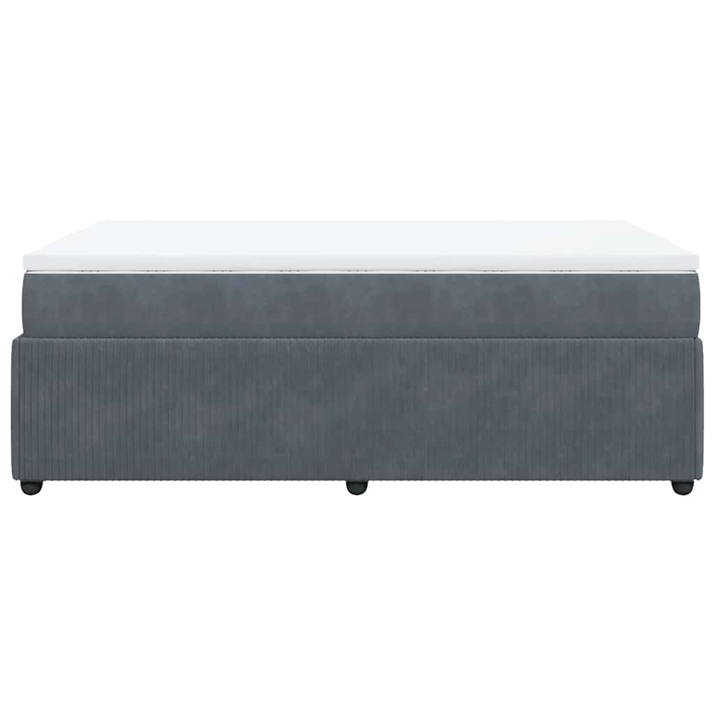 Box spring krevet s madracem tamnosivi 120 x 200 cm baršunasti