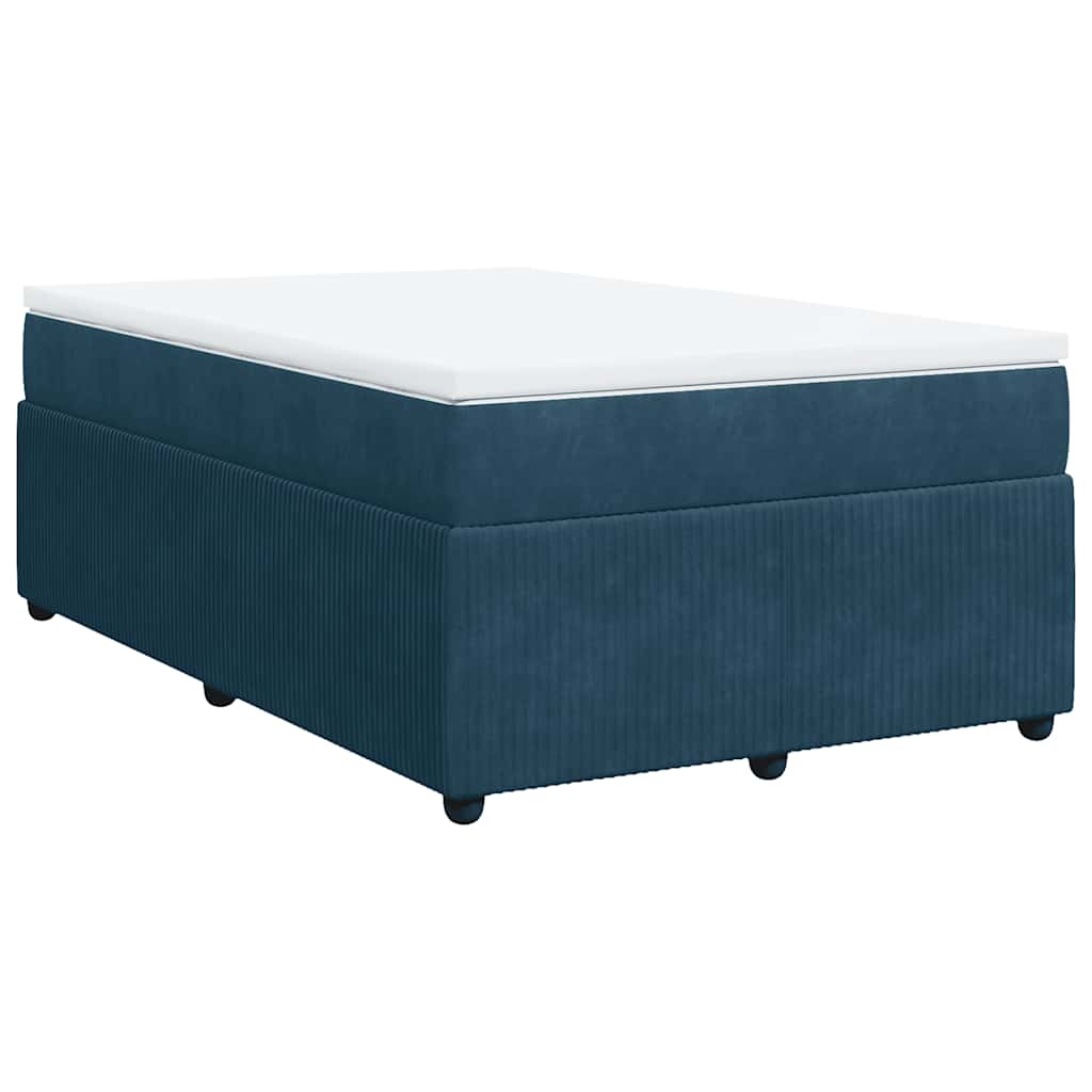 Box spring krevet s madracem tamnoplavi 120 x 200 cm baršunasti