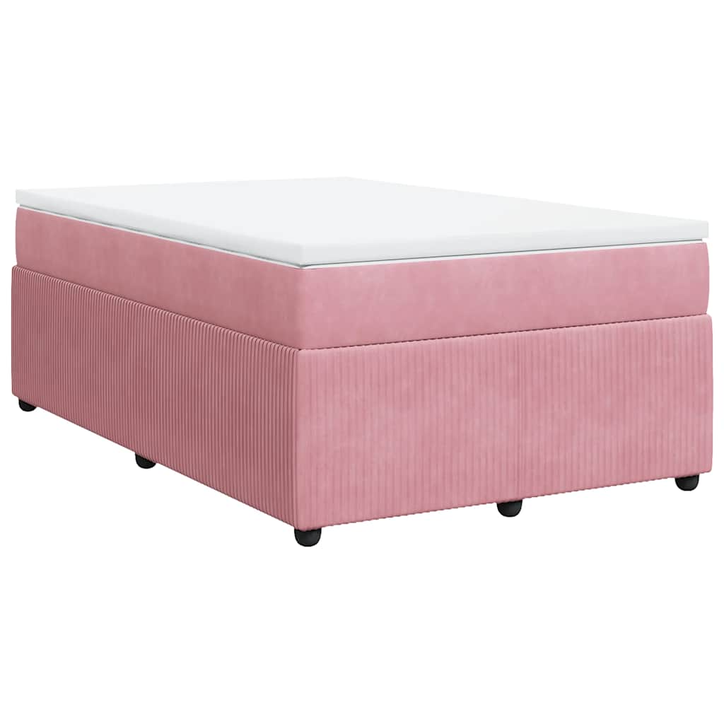 Box spring krevet s madracem ružičasti 120 x 200 cm baršunasti