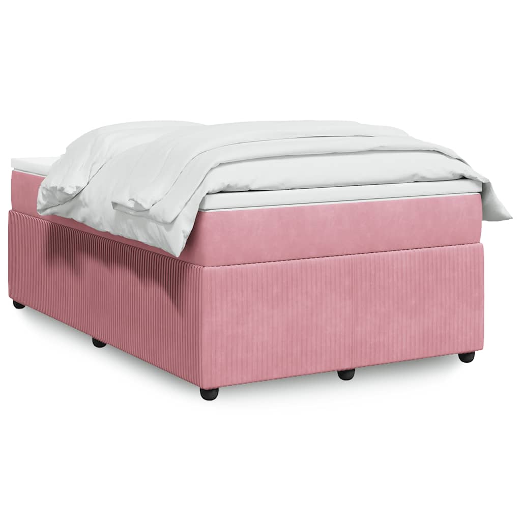 Box spring krevet s madracem ružičasti 120 x 200 cm baršunasti