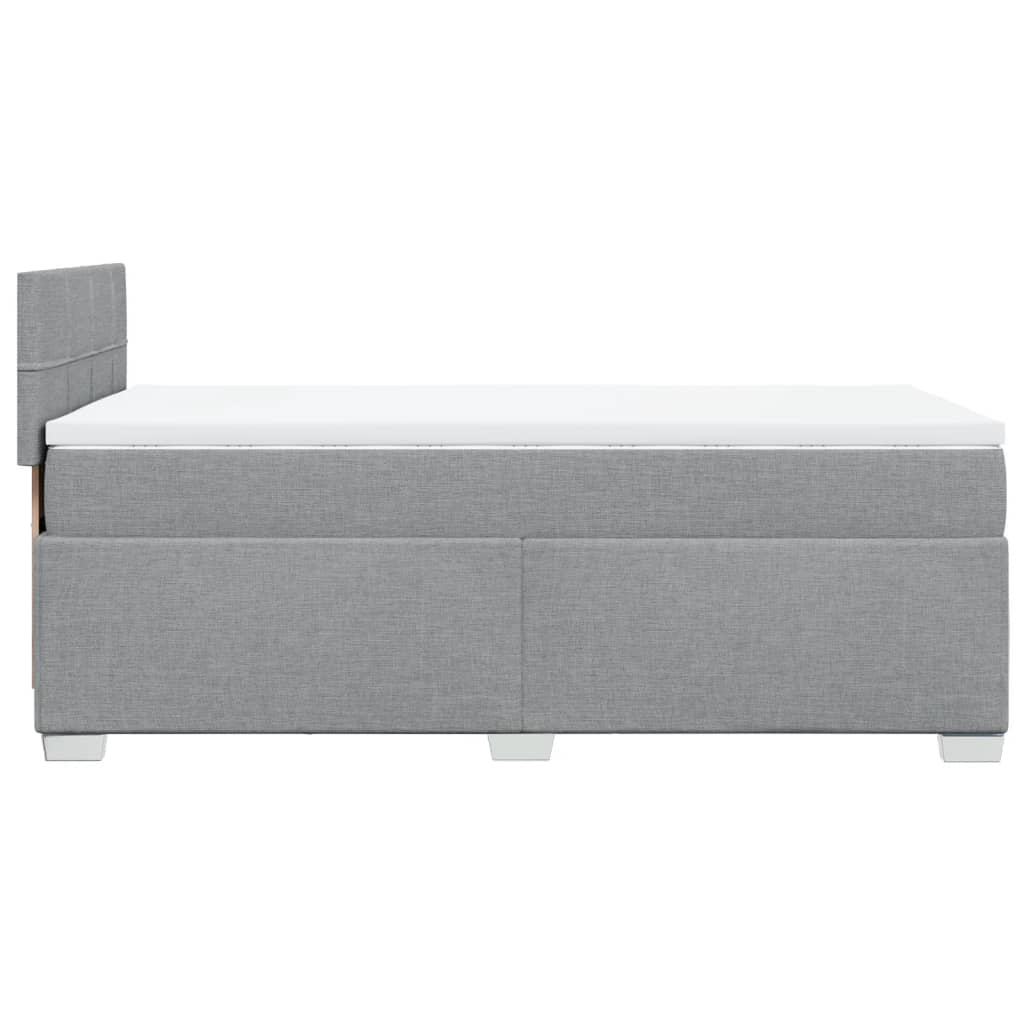 Box spring krevet s madracem svjetlosivi 90x190 cm od tkanine