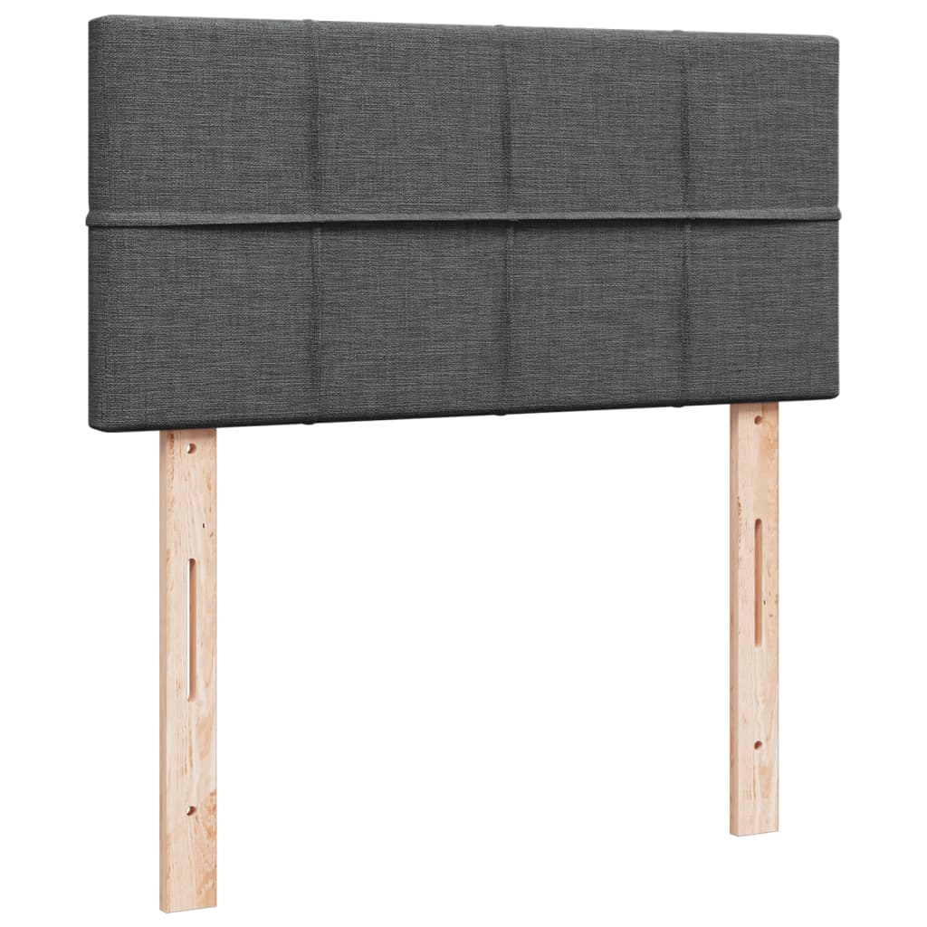 Krevet s oprugama i madracem tamnosivi 90 x 190 cm od tkanine