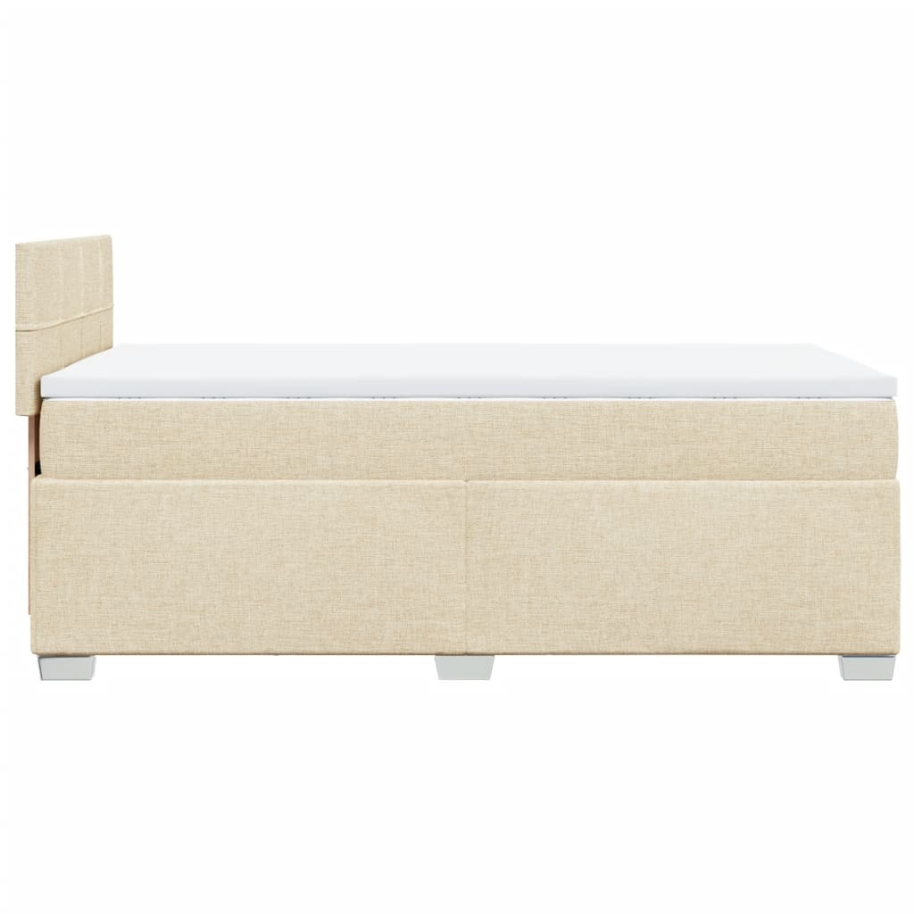 Krevet s oprugama i madracem krem 90 x 190 cm od tkanine
