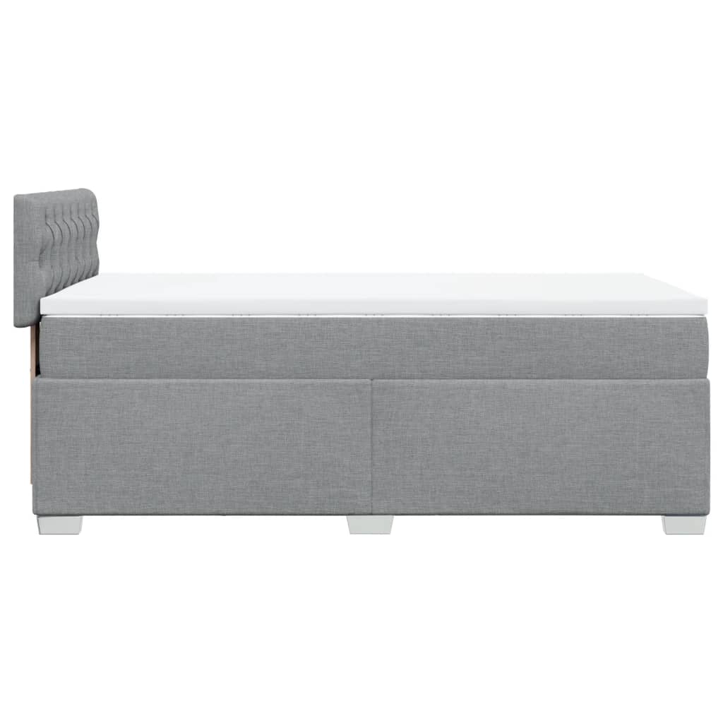 Box spring krevet s madracem svjetlosivi 90x190 cm od tkanine