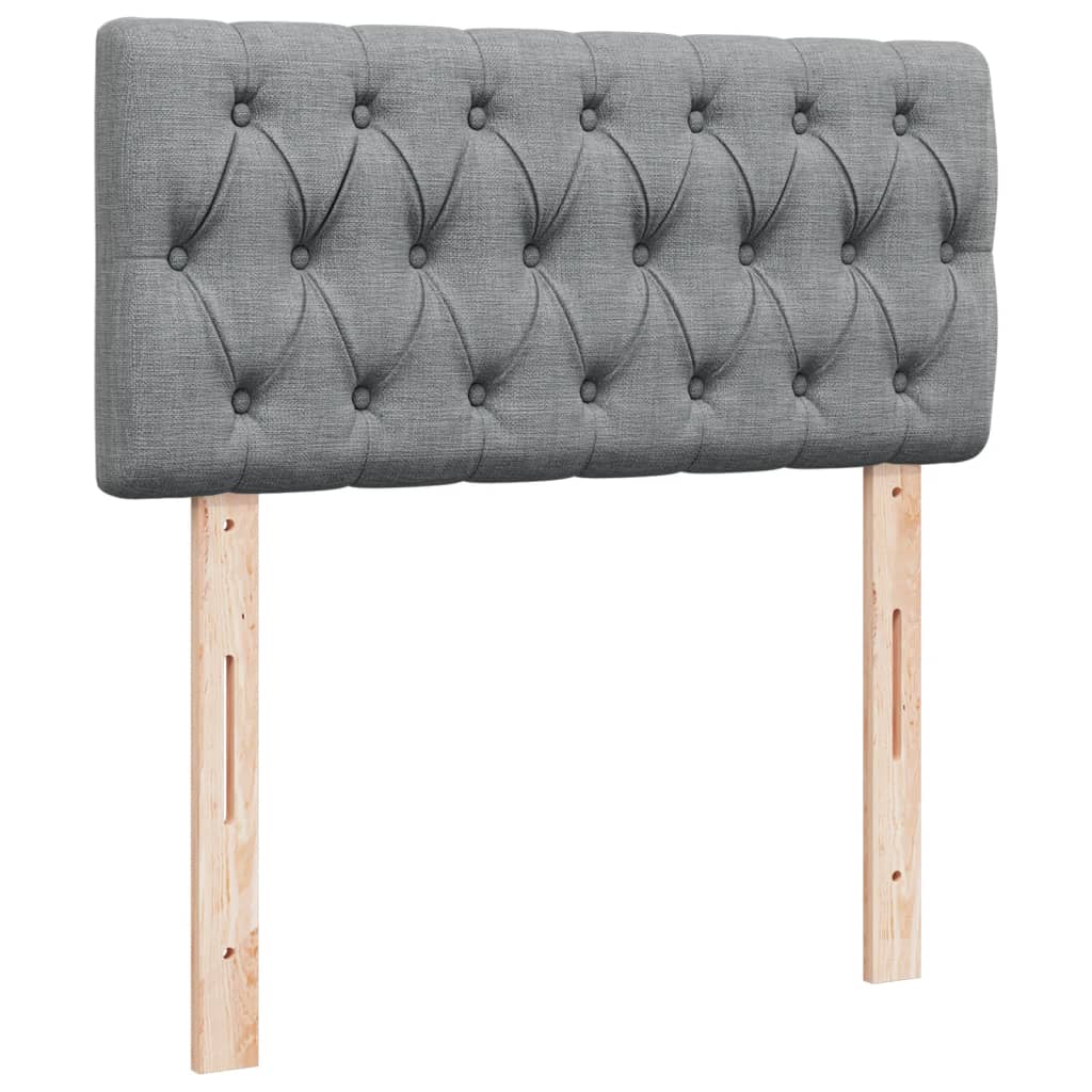 Box spring krevet s madracem svjetlosivi 90x190 cm od tkanine