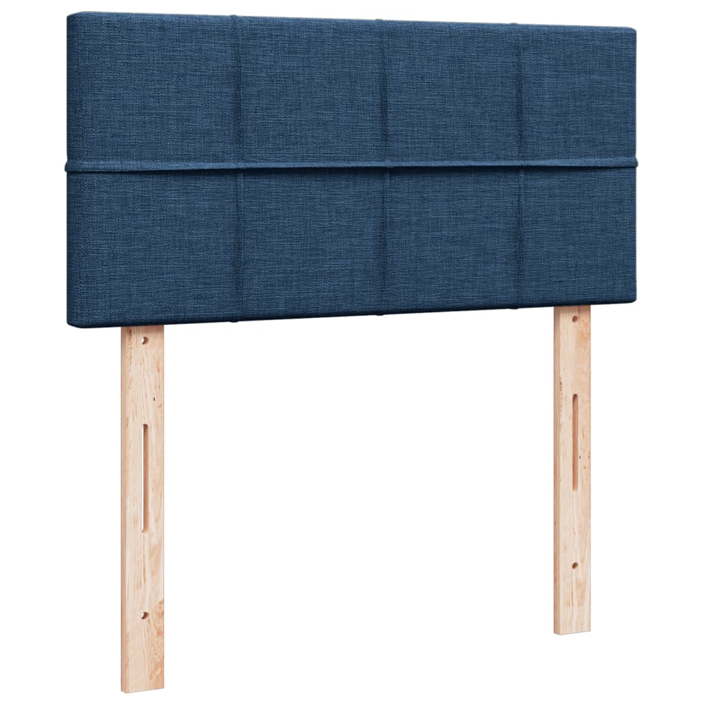 Krevet s oprugama i madracem plavi 90 x 200 cm od tkanine