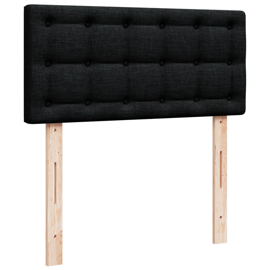 Krevet s oprugama i madracem crni 90x200 cm od tkanine