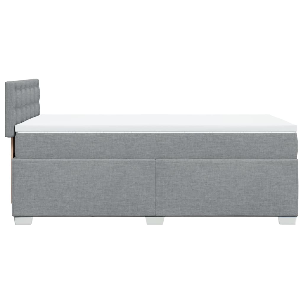 Krevet s oprugama i madracem svjetlosivi 100x200 cm od tkanine