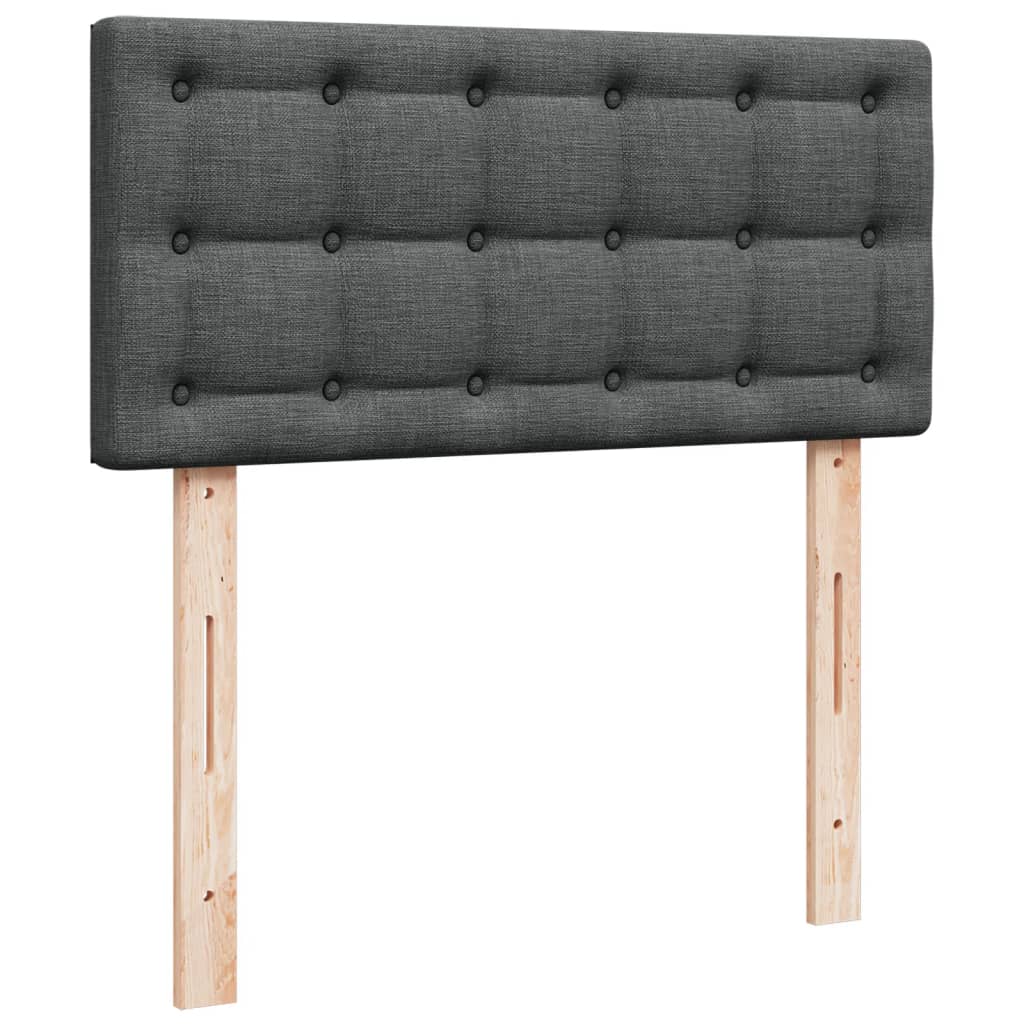 Krevet s oprugama i madracem tamnosivi 100 x 200 cm od tkanine