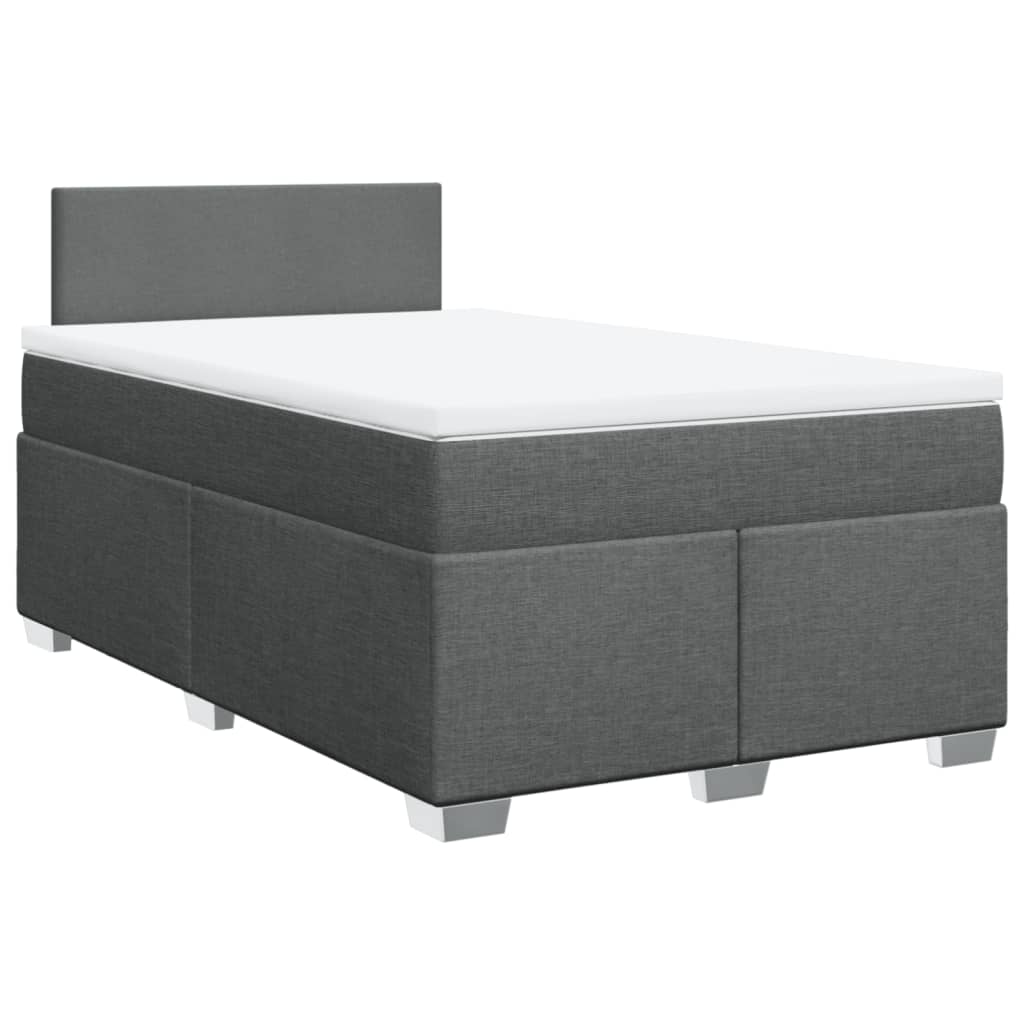 Krevet box spring s madracem tamnosivi 120 x 190 cm tkanina