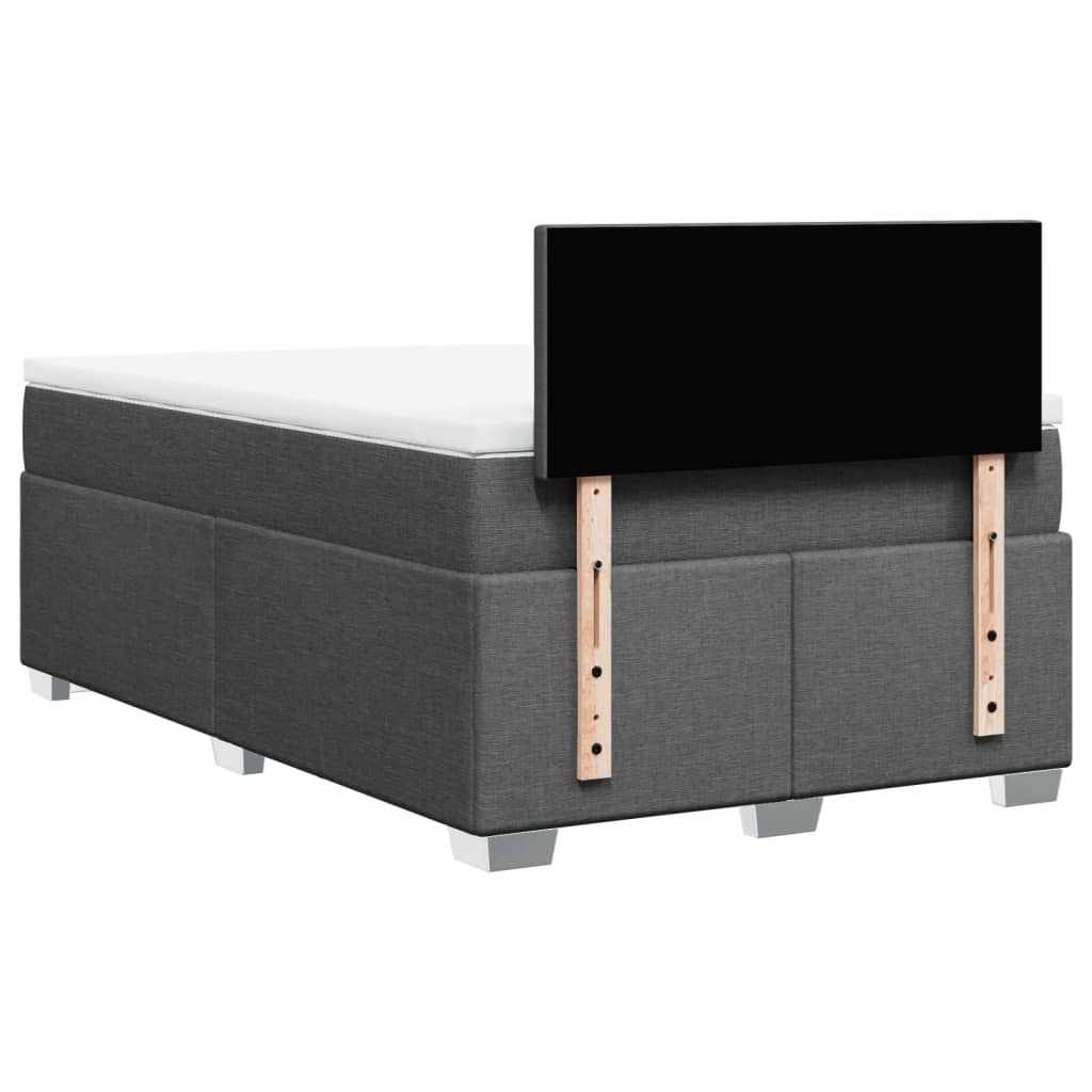 Krevet box spring s madracem tamnosivi 120 x 190 cm tkanina
