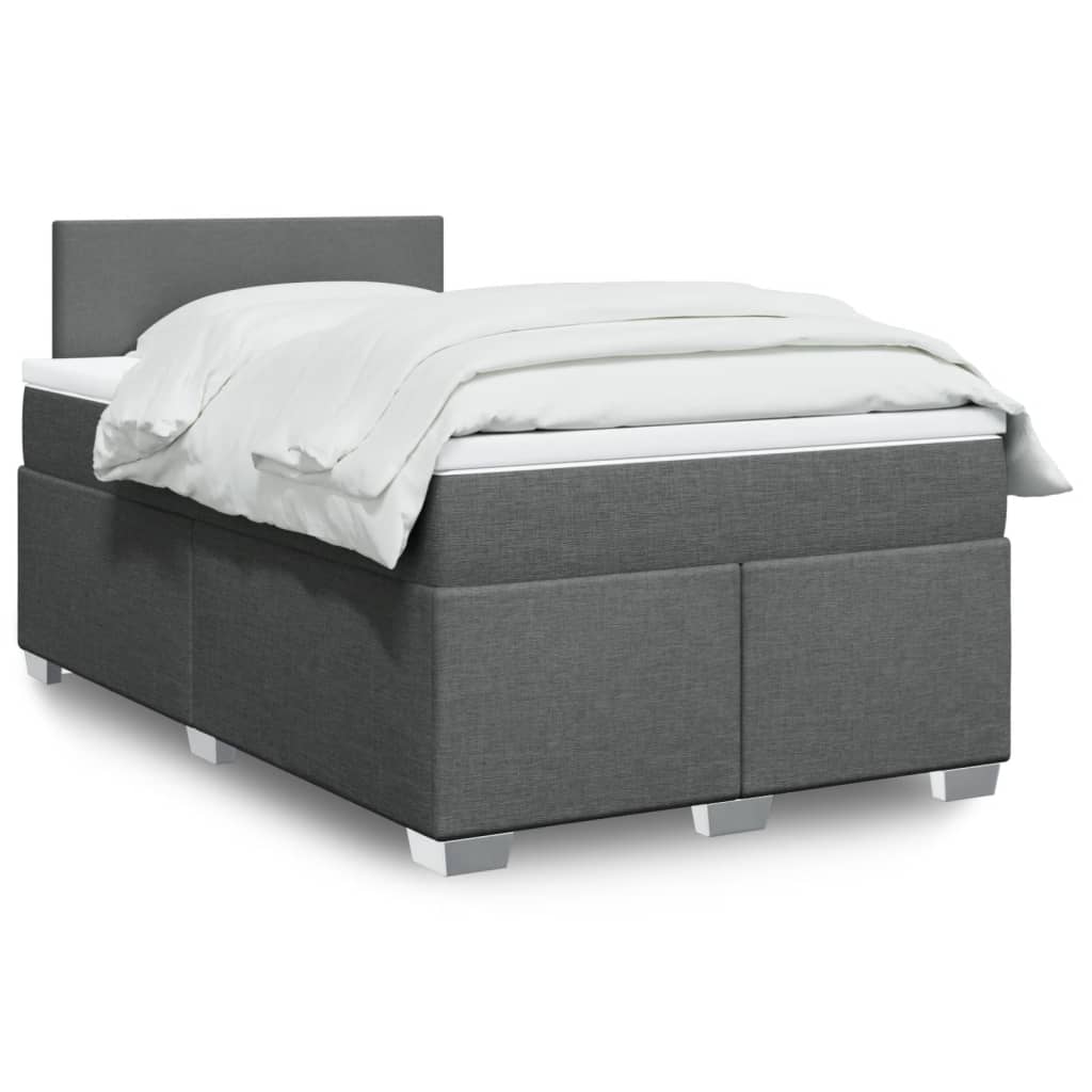 Krevet box spring s madracem tamnosivi 120 x 190 cm tkanina