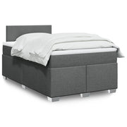 Krevet box spring s madracem tamnosivi 120 x 190 cm tkanina