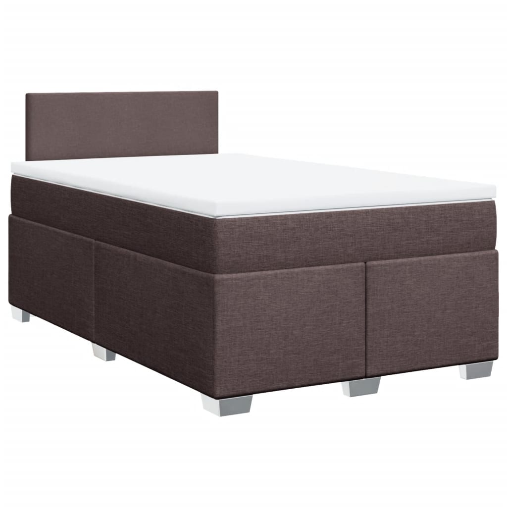 Krevet box spring s madracem tamnosmeđi 120 x 190 cm od tkanine