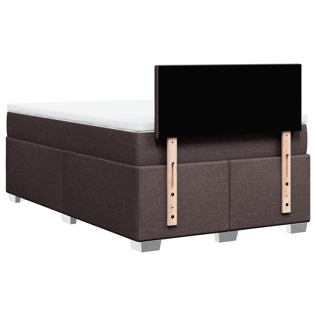 Krevet box spring s madracem tamnosmeđi 120 x 190 cm od tkanine