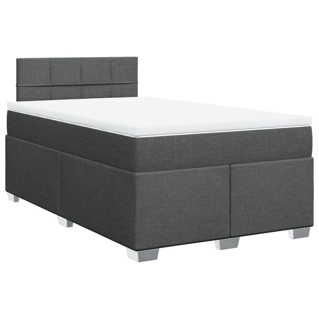 Krevet box spring s madracem tamnosivi 120 x 190 cm tkanina