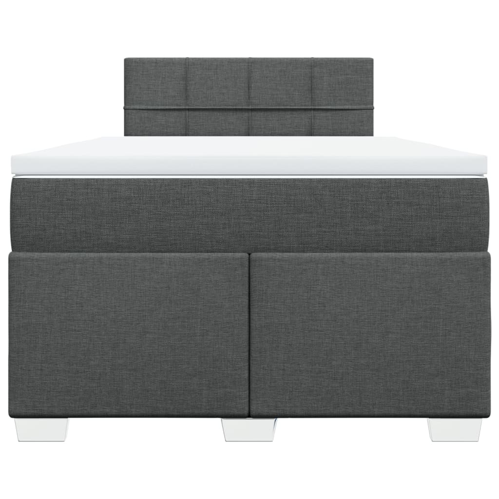 Krevet box spring s madracem tamnosivi 120 x 190 cm tkanina