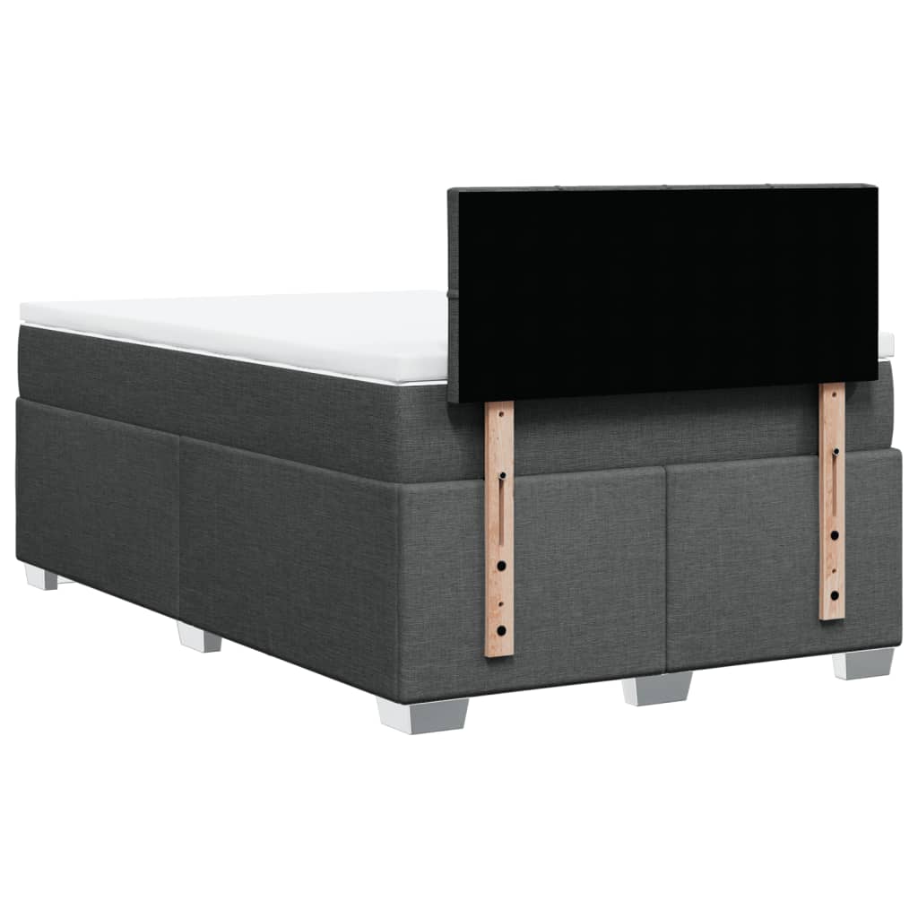 Krevet box spring s madracem tamnosivi 120 x 190 cm tkanina