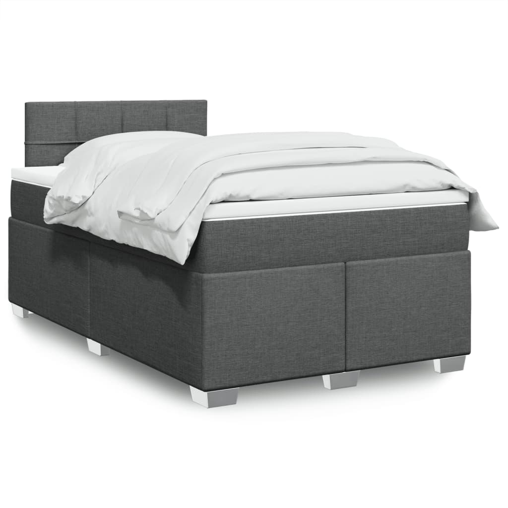 Krevet box spring s madracem tamnosivi 120 x 190 cm tkanina