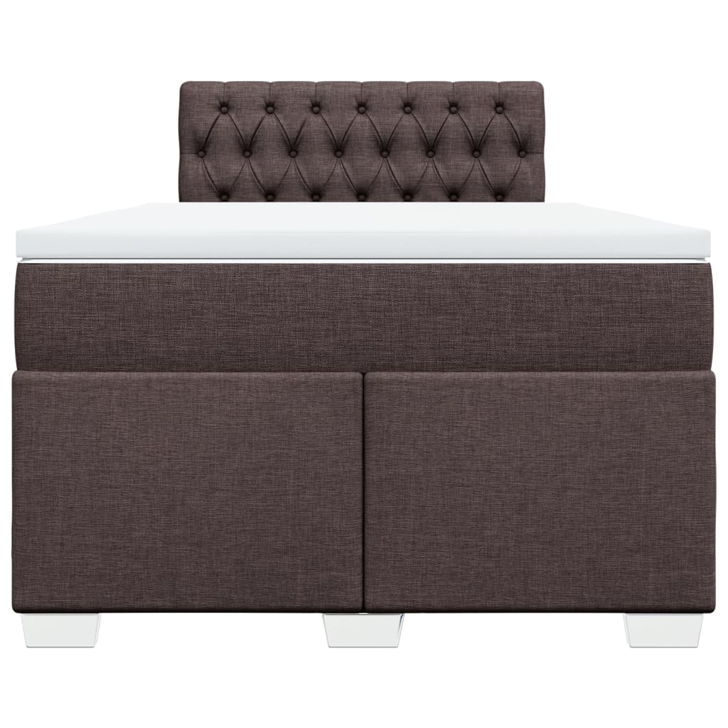 Krevet box spring s madracem tamnosmeđi 120 x 190 cm od tkanine