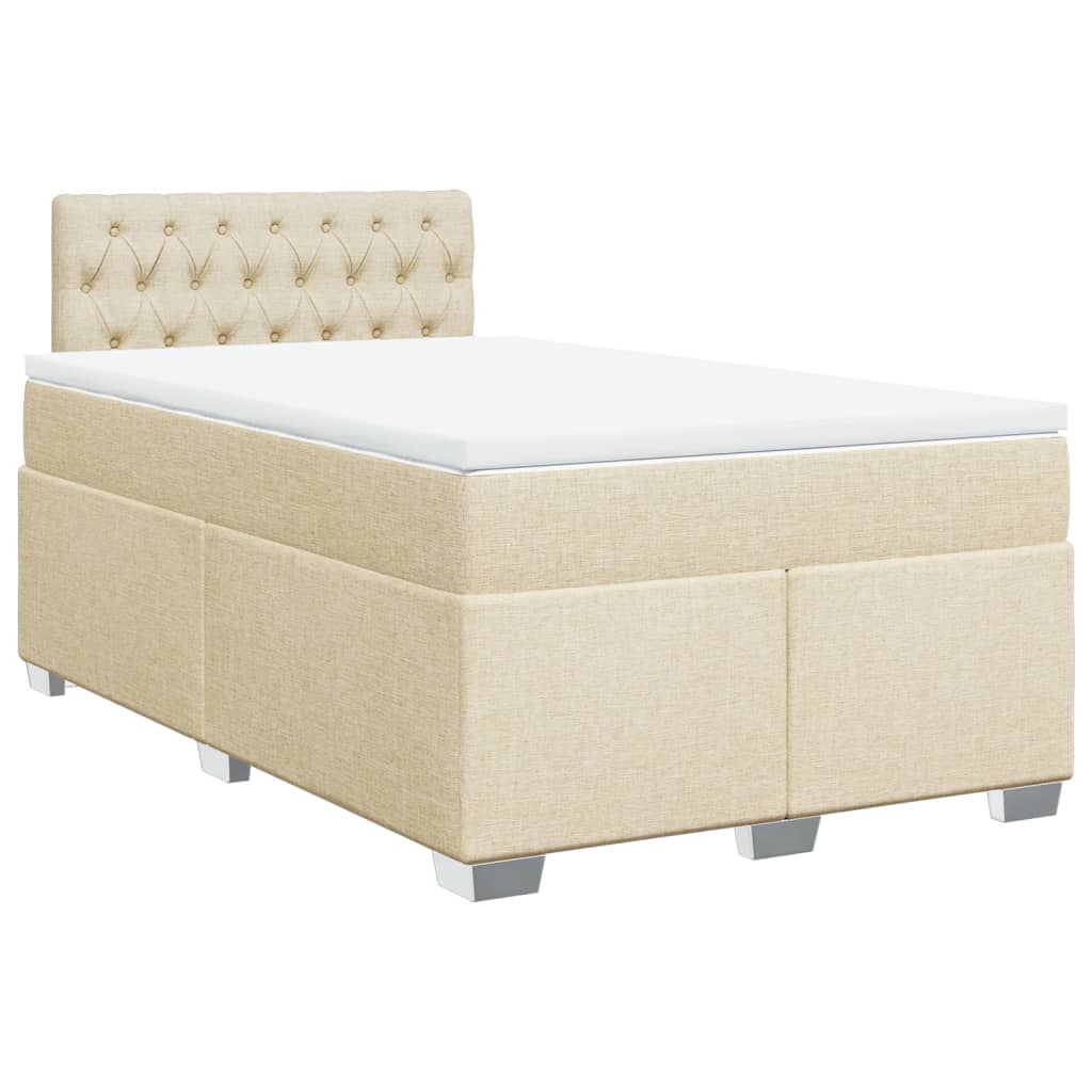 Krevet box spring s madracem krem 120 x 190 cm od tkanine