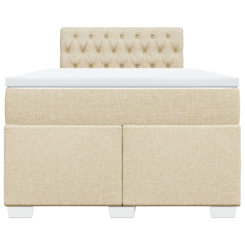 Krevet box spring s madracem krem 120 x 190 cm od tkanine