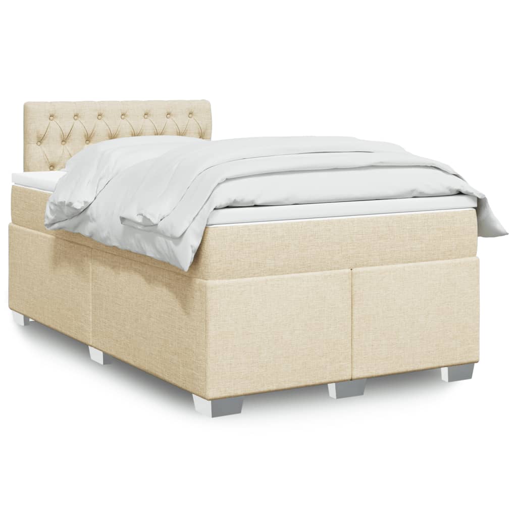 Krevet box spring s madracem krem 120 x 190 cm od tkanine